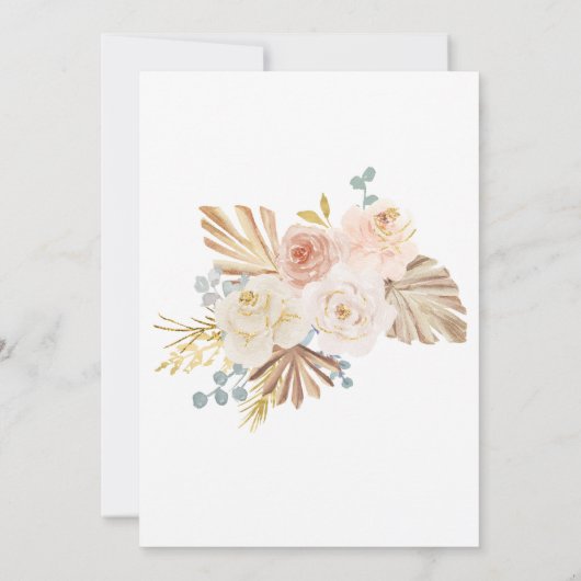 Bloemen kleine pompoen Boho Baby shower Kaart (Achterkant)