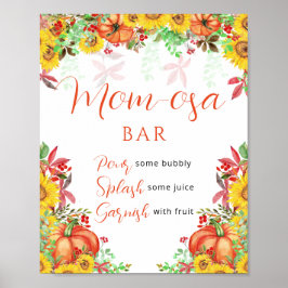 Bloemen kleine pompoen Mom-osa bar Poster