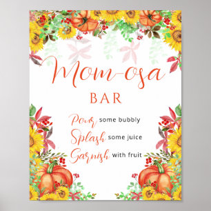 Bloemen kleine pompoen Mom-osa bar Poster