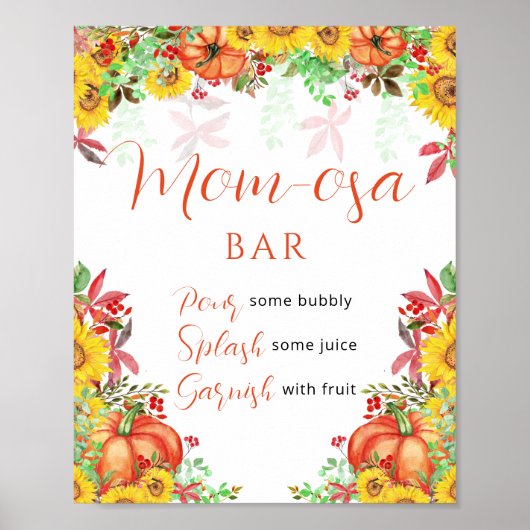 Bloemen kleine pompoen Mom-osa bar Poster (Voorkant)