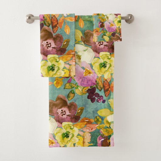 Bloemen  kleuren bad handdoek (Insitu)
