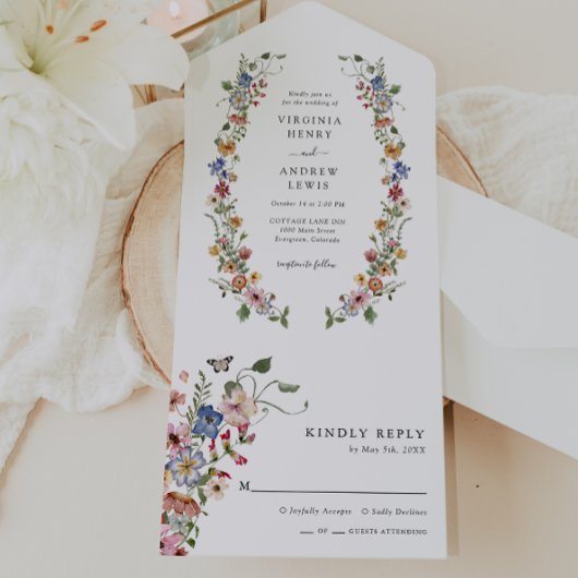 Bloemen Kleurrijk Alles In Een Uitnodigen All In One Uitnodiging