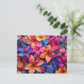  Bloemen Kleurrijk Bloempatroon Mooi Briefkaart (Staand voorkant)