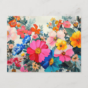  Bloemen Kleurrijk Bloempatroon Mooi Briefkaart