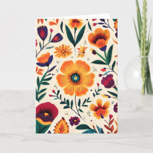Bloemen kleurrijk feestdagen kaart