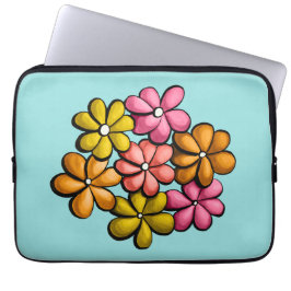  bloemen kleurrijk meisje laptop sleeve