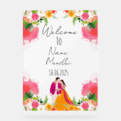 Bloemen kleurrijk Mendhi teken Acryl Bord (Voorkant)