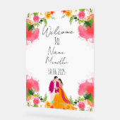 Bloemen kleurrijk Mendhi teken Acryl Bord (Hoek)