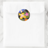 Bloemen kleurrijk patroon ronde sticker (Tas)