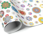 bloemen - kleurrijk verpakkingspapier cadeaupapier (Rol Hoek)