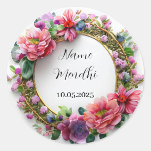 Bloemen kleurrijke amendhi voorkeur stickers