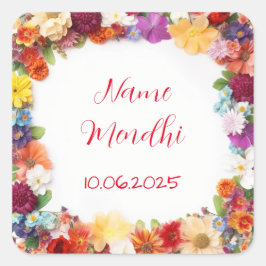 Bloemen kleurrijke amendhi voorkeur stickers