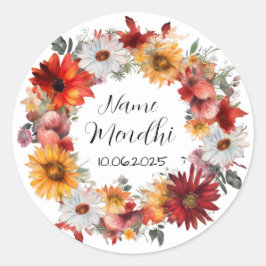 Bloemen kleurrijke amendhi voorkeur stickers