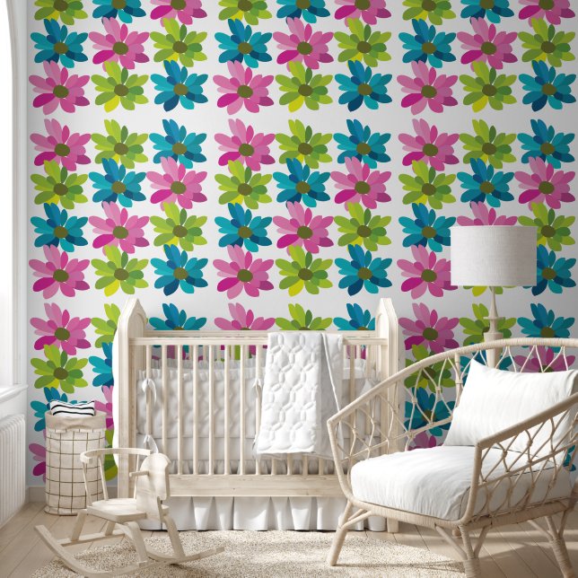 Bloemen kleurrijke bloemen behang (Kinderen)