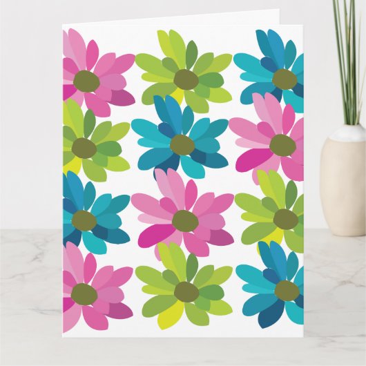 Bloemen kleurrijke bloemen kaart (Voorkant)