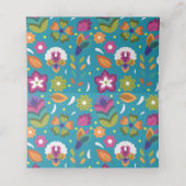 Bloemen Kleurrijke Elegante Mexicaanse Bruiloft Plaatskaartje (Binnenkant ongevouwen)