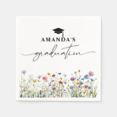 Bloemen kleurrijke Graduation Party papieren serve Servet (Voorkant)