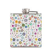  bloemen - kleurrijke kolf heupfles (Achterkant)