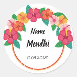 Bloemen kleurrijke Mendhi voorkeur stickers