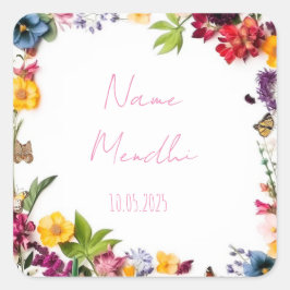 Bloemen kleurrijke Mendhi voorkeur stickers