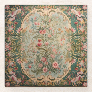 Bloemen Kleurrijke Oosterse Tapijt Glazen Onderzetter