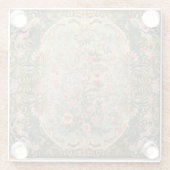 Bloemen Kleurrijke Oosterse Tapijt Glazen Onderzetter (Achterkant)