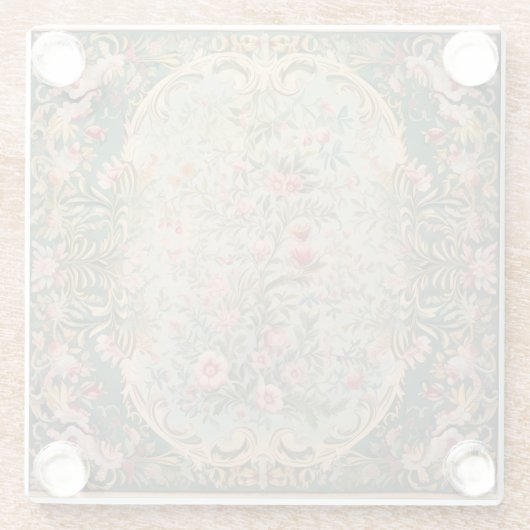 Bloemen Kleurrijke Oosterse Tapijt Glazen Onderzetter (Achterkant)