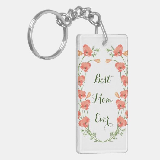 Bloemen Kleurrijke Schattigee Custom Moederdag Sleutelhanger (Voorkant Links)