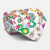  bloemen - kleurrijke stropdas (Opgerold)