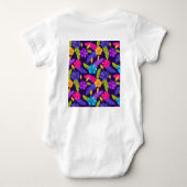 Bloemen Kleurrijke Tropische Bladeren Bloemen Patr Romper (Achterkant)