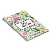 Bloemen kleurrijke wilde bloem gepersonaliseerd notitieboek (Rechterzijde)