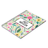 Bloemen kleurrijke wilde bloem gepersonaliseerd notitieboek (Linkerzijde)