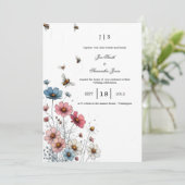 Bloemen kleurrijke zomer kaart (Staand voorkant)