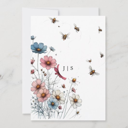 Bloemen kleurrijke zomer kaart (Achterkant)