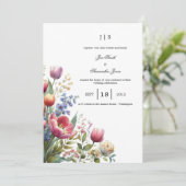 Bloemen kleurrijke zomer kaart (Staand voorkant)