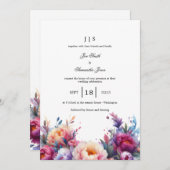 Bloemen kleurrijke zomer kaart (Voorkant / Achterkant)