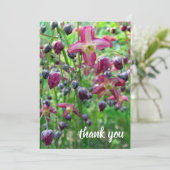  bloemen & knoppen Foto Afstuderen Dank u Aankondiging (Staand voorkant)