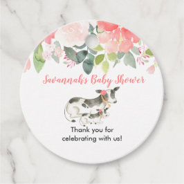 Bloemen Koe Boerderij Thema Baby shower Bedankjes Labels