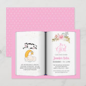 Bloemen Koe Over de Maan Thema Baby shower Kaart (Voorkant / Achterkant)