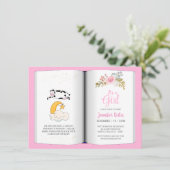 Bloemen Koe Over de Maan Thema Baby shower Kaart (Staand voorkant)