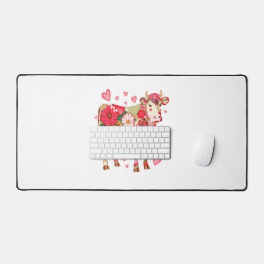 Bloemen Koe, Schattigee Koe Ontwerp Bureaumat (Keyboard & Muis)