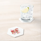 Bloemen Koe, Schattigee Koe Ontwerp Kartonnen Onderzetters (Insitu)