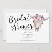 Bloemen Koe Schedel Boho Bruids Douche Uitnodiging (Voorkant)