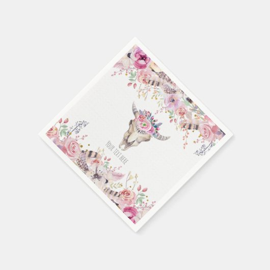 Bloemen & Koe Schedel Rustiek Country Glam Party Servetten (Hoek)