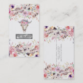 Bloemen & Koe Schedel Rustiek Land Glam Boho Chic Visitekaartje (Voorkant / Achterkant)
