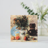Bloemen, koffiepot en fruit door Vincent van Gogh (Staand voorkant)