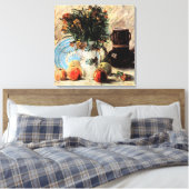 Bloemen, koffiepot en fruit door Vincent van Gogh Canvas Afdruk (Insitu (Slaapkamer))