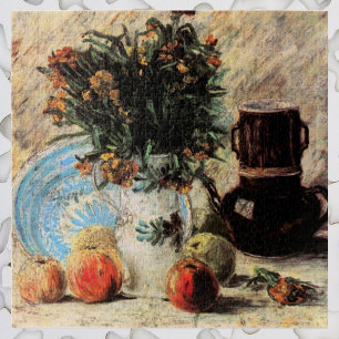 Bloemen, koffiepot en fruit door Vincent van Gogh Legpuzzel