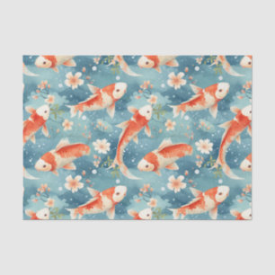 Bloemen Koi Fish Garden Decoupage Tissuepapier