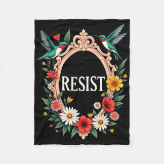 Bloemen kolibrie verzet zich tegen Trump Fleece Deken